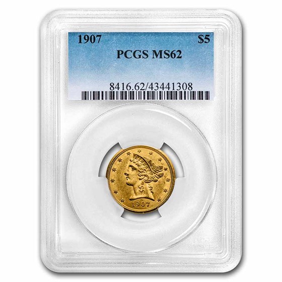 $5 Liberty Gold Half Eagle MS-62 PCGS $5 Liberty Gold Half Eagle MS-62 PCGS